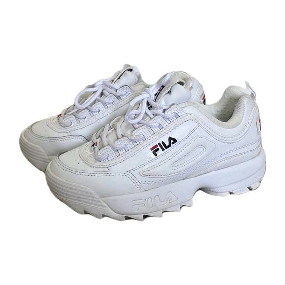 Fila Disruptor II Lace Up Chunky Dad Sneakers Women 6.5 White Platform Y2K Retro - Picture 1 of 9